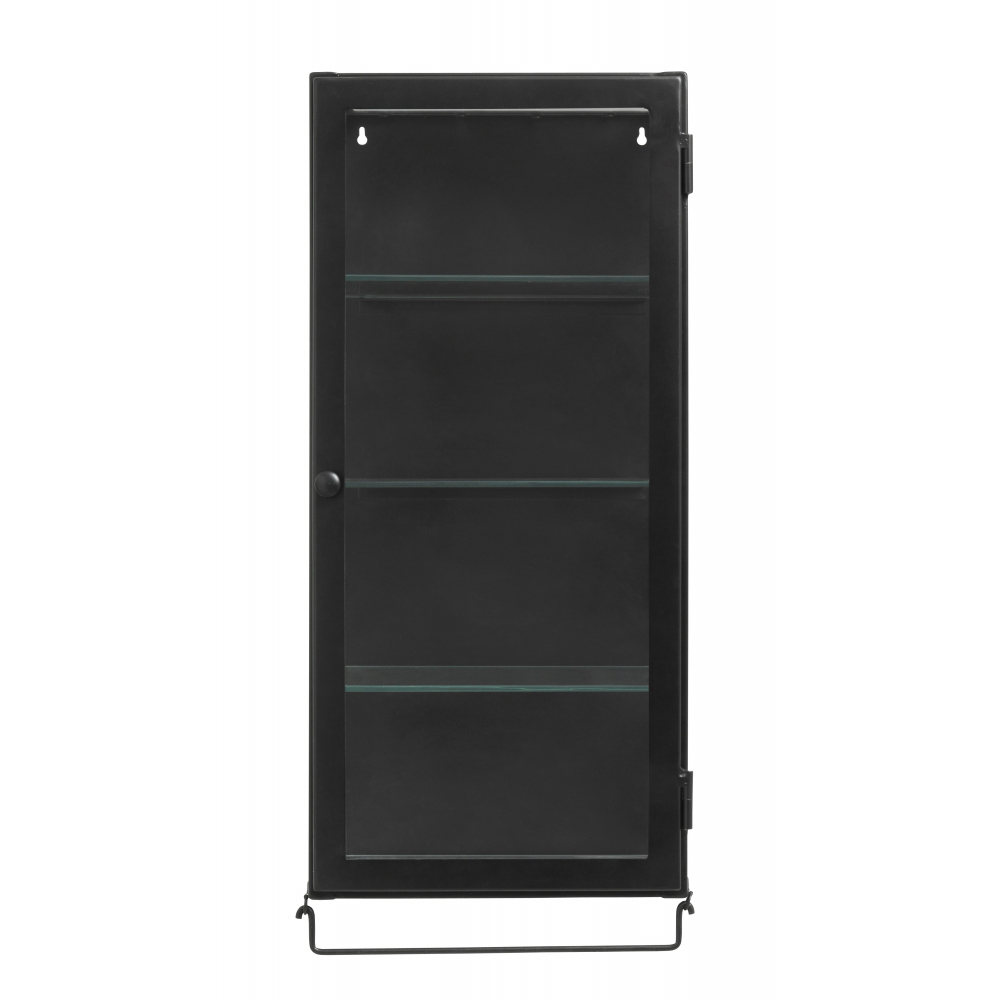 Nordal - SIRI wall cabinet, 1 door, black metal