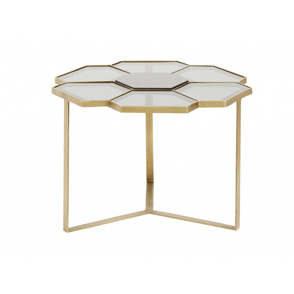 Nordal - FLOWER coffee table, small, black/golden