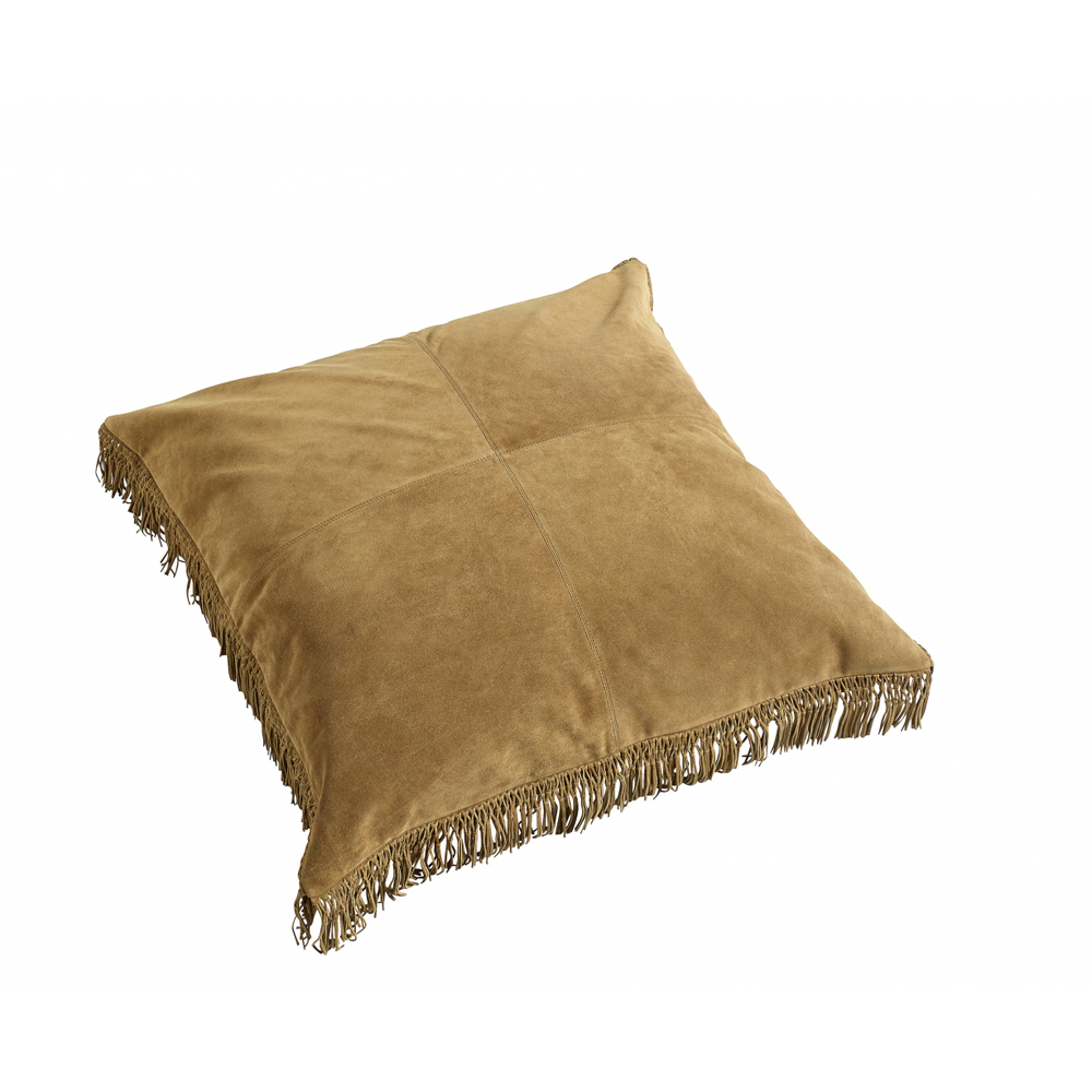 HIPPIE leather cushion cover, l.brown S