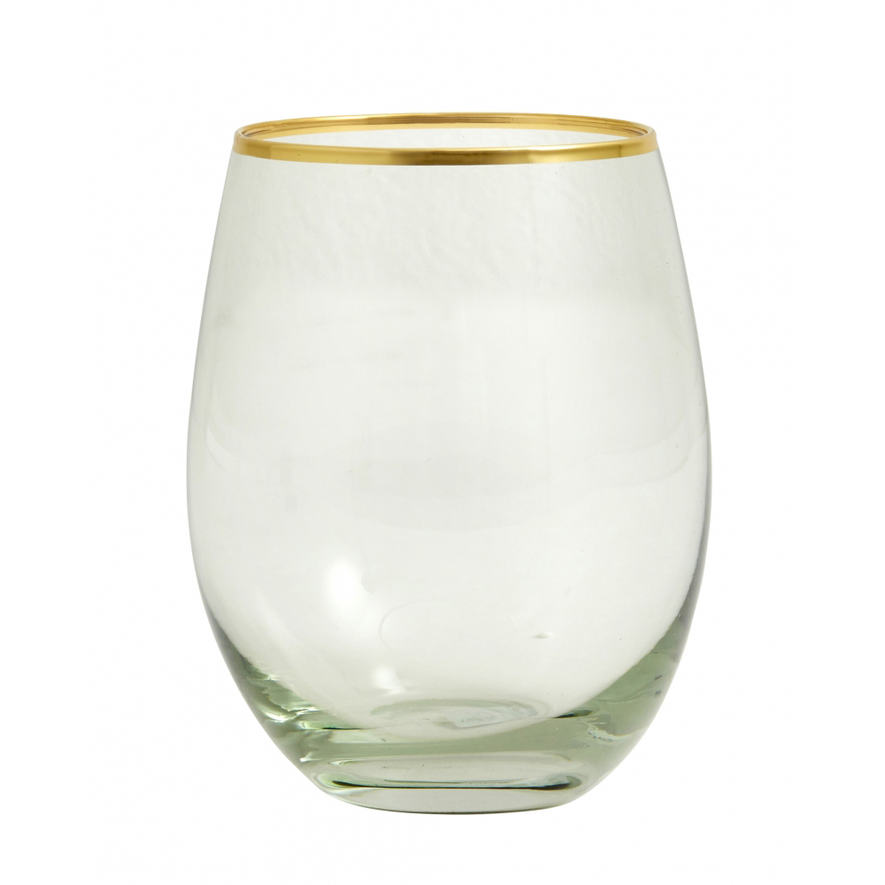 Nordal - Greena Drinking Glass W. Gold Rim