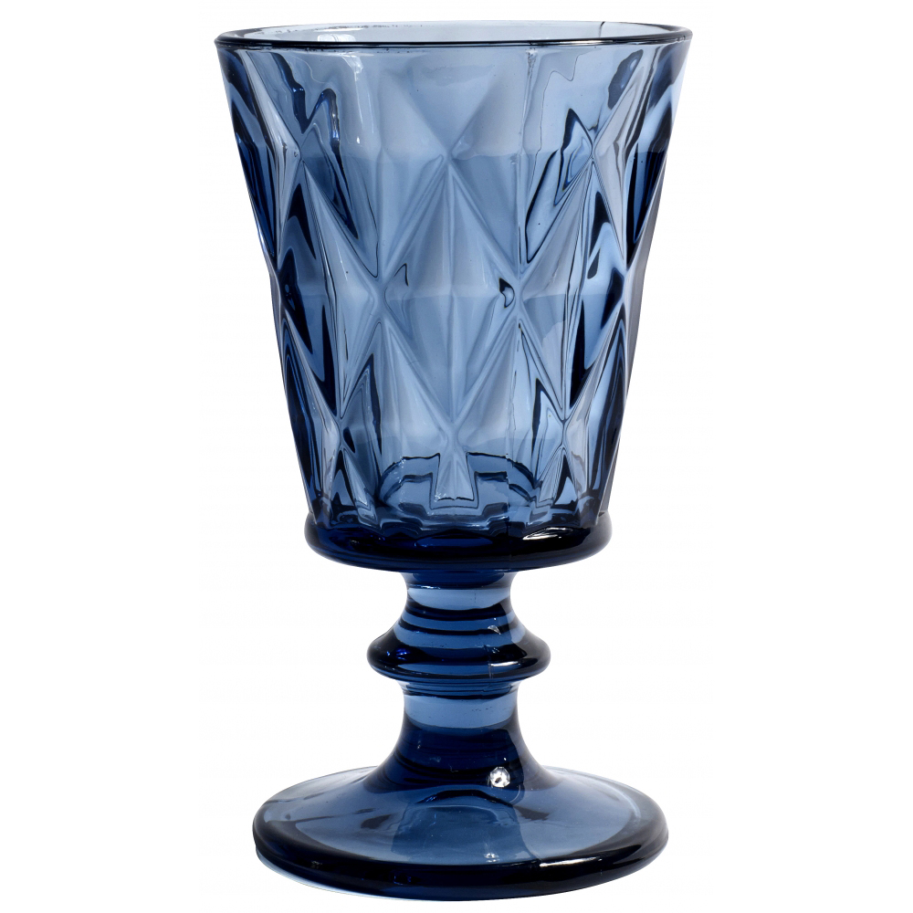Nordal - Diamond Red Wine Glass, Blue