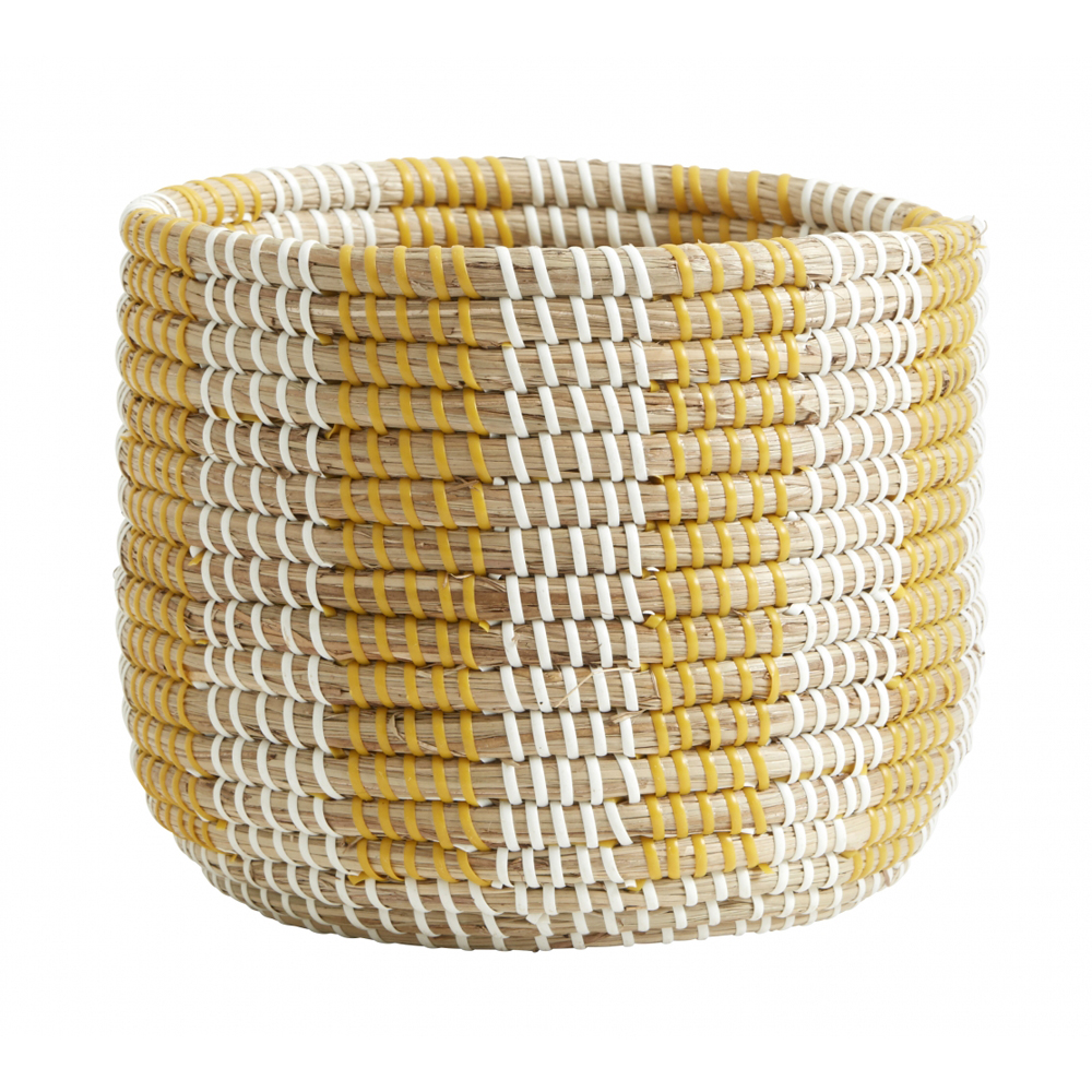 Nordal - GRASSY basket, nature/yellow/white
