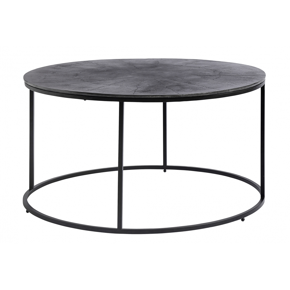 Coffee table, round, black oxidized