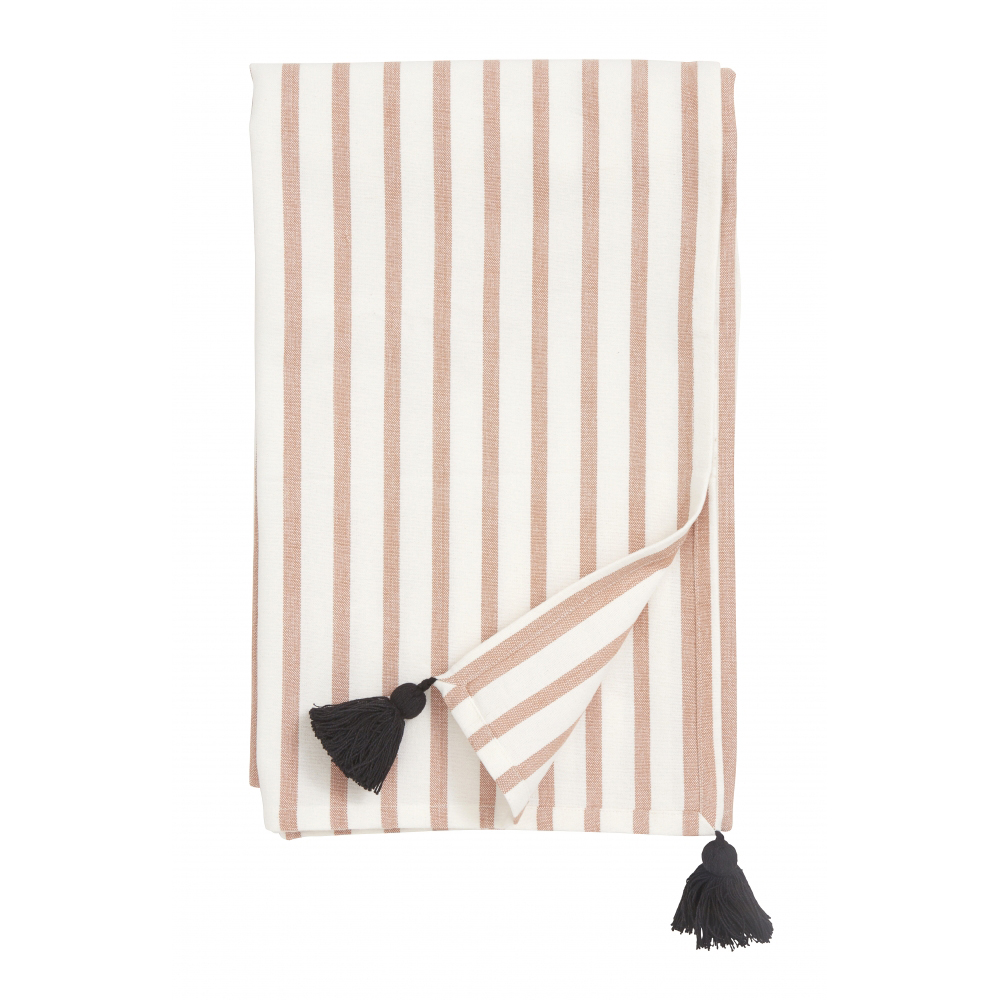 Nordal - Table cloth stripe, dark peach/off white