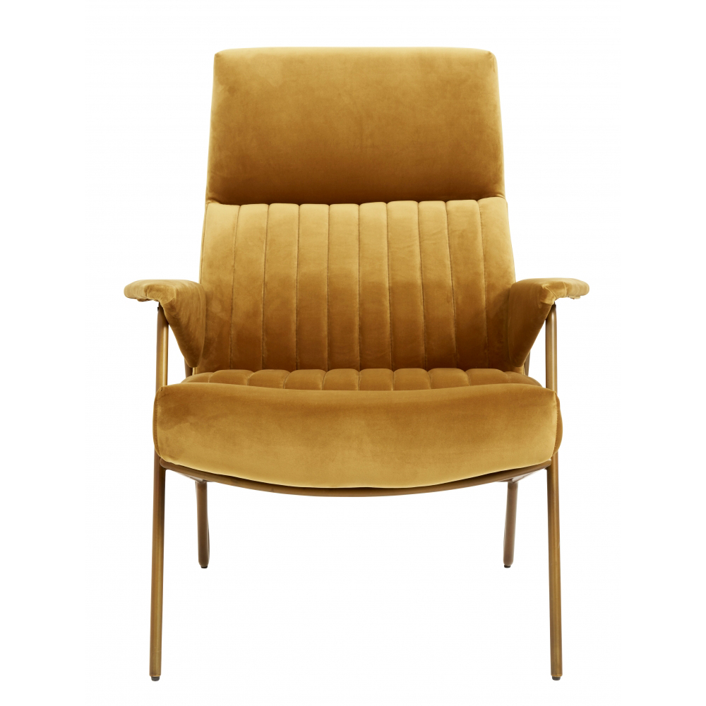 IBEX chair, velvet, mustard