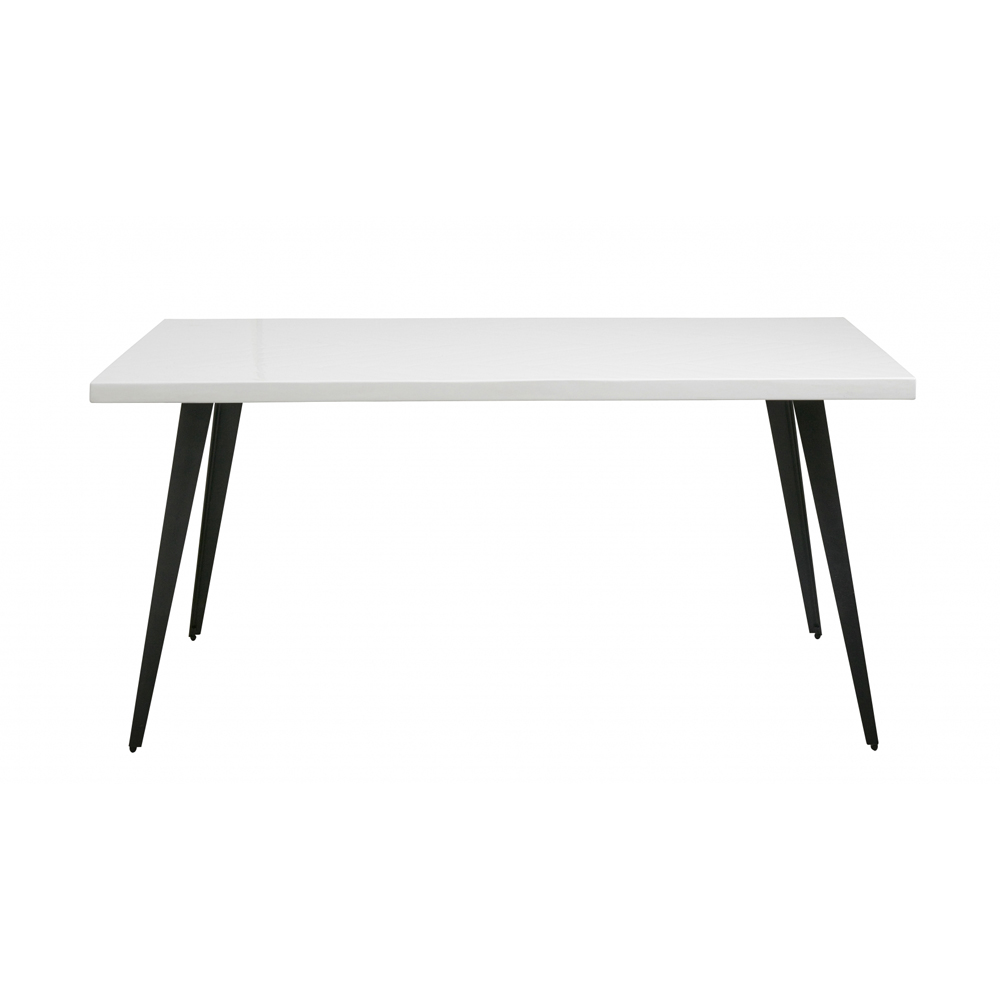 Nordal - BLANCA table, white shiny herringbone, S