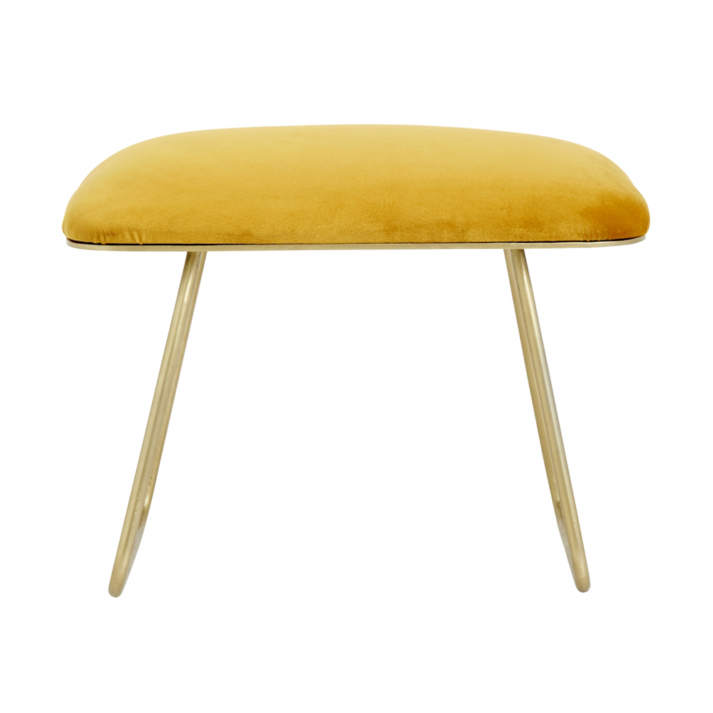 WARM yellow stool, golden legs, iron
