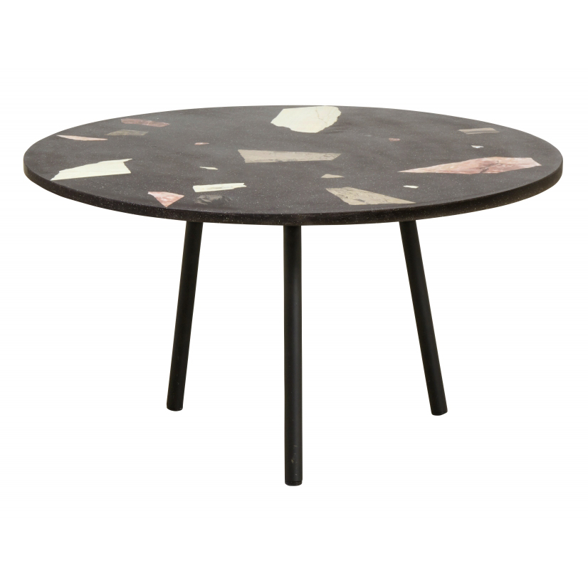 TERRAZZO coffee table, black w/colours