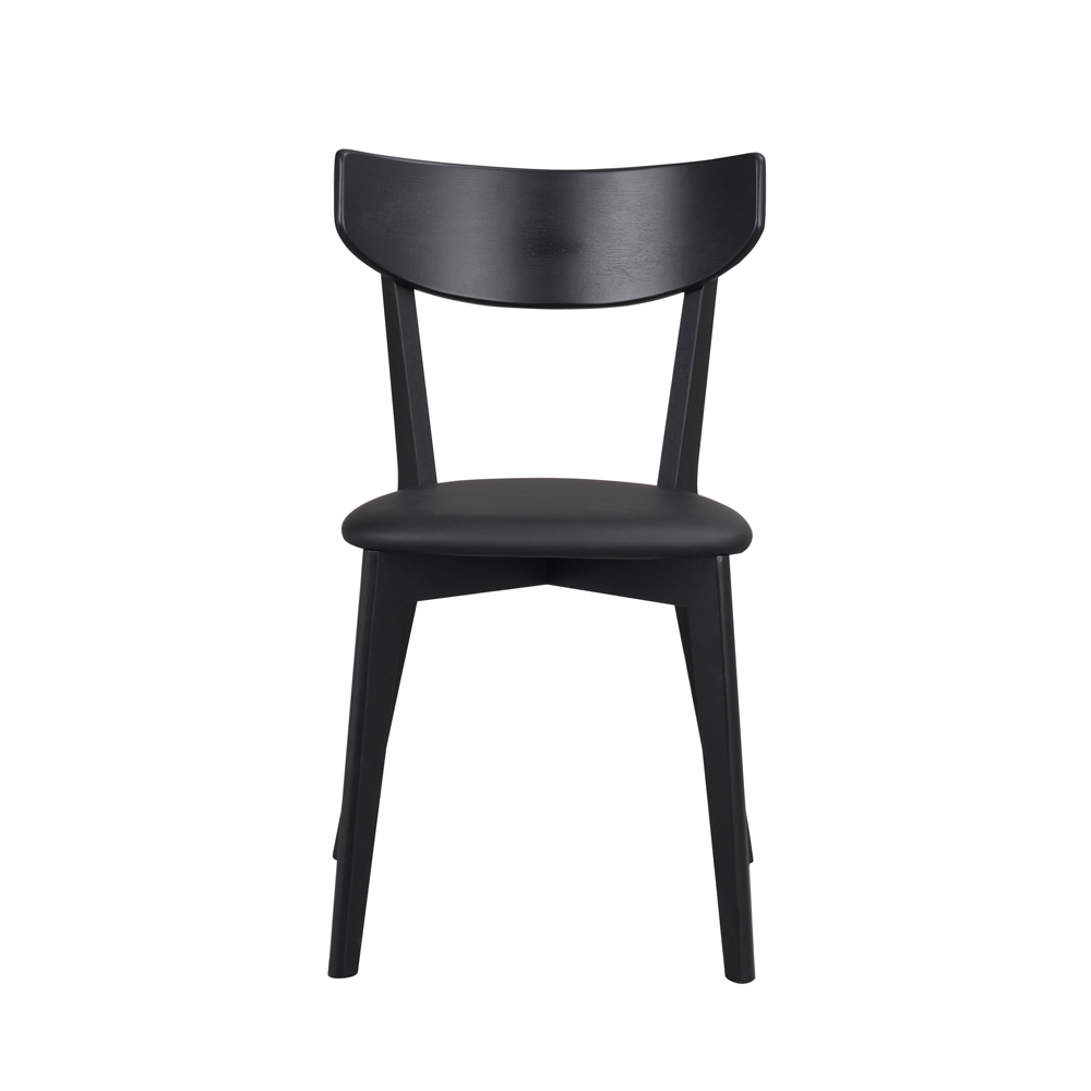 Rowico Home - Ami stol svartbetsad ask. svart konstläder