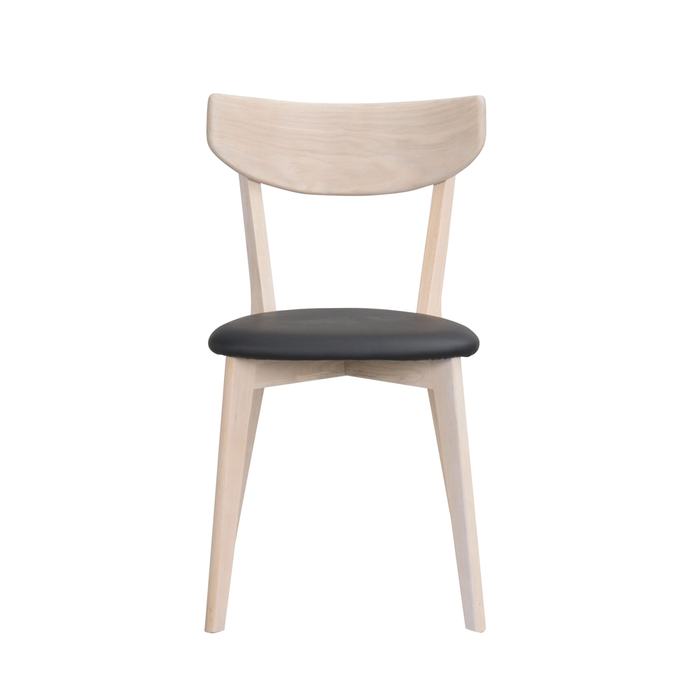 Rowico Home - Ami stol vitpigmenterad ek. svart konstläder