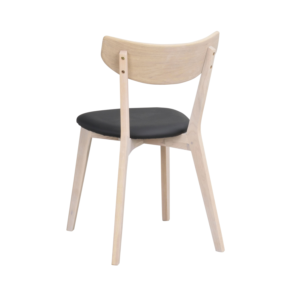 Rowico - Ami stol vitpigmenterad ek. svart konstläder