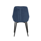 Rowico - Sierra stol mörkblå sammet/svarta metall ben