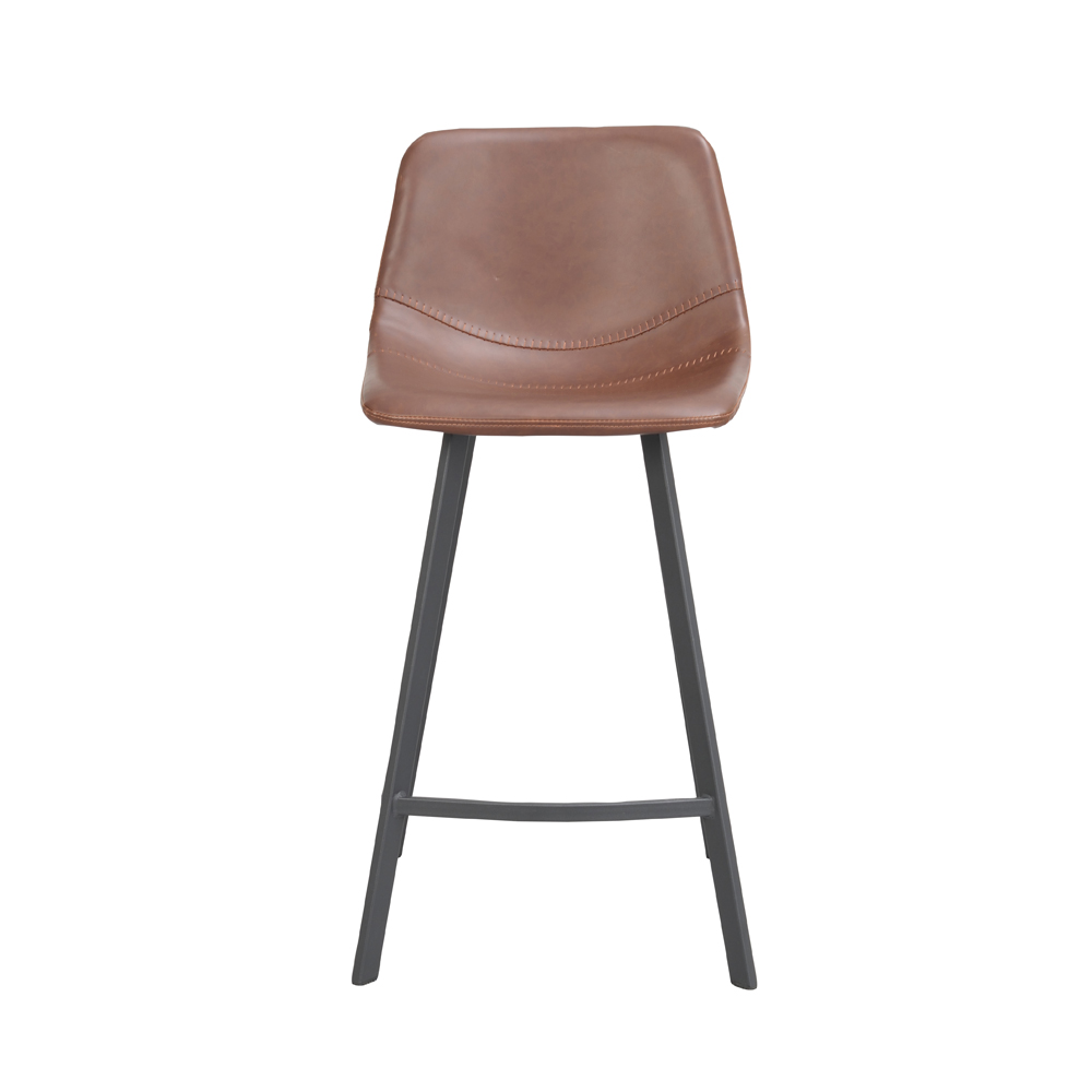 Rowico Home - Auburn barstol brunt konstläder/svarta metall ben