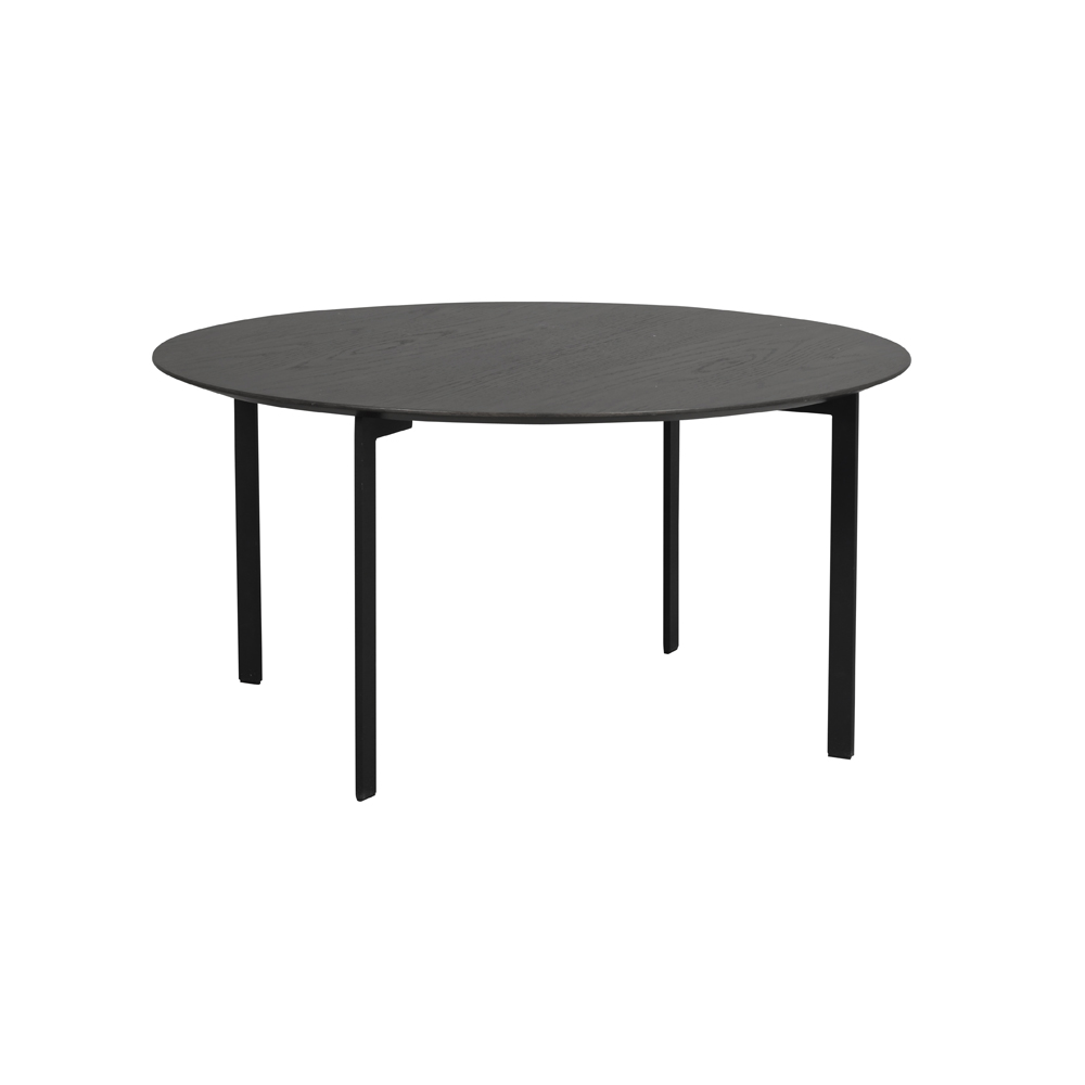 Rowico - Spencer soffbord Ø90 svart ek/svart metall