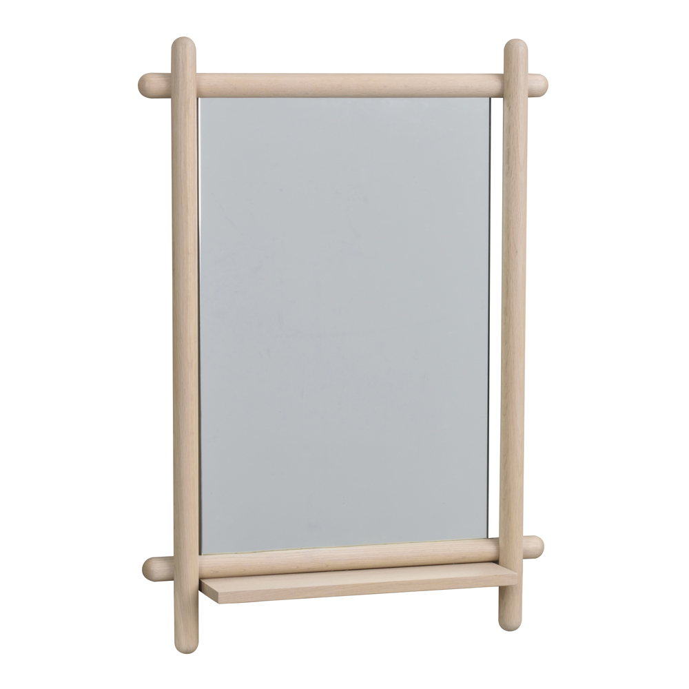 Rowico - Milford spegel med hylla 52x74 vitpigmenterad ek