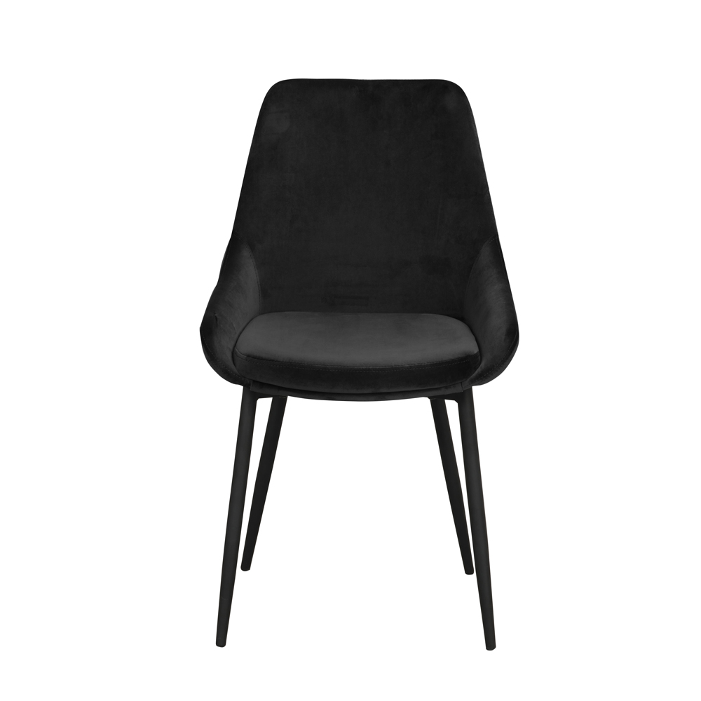 Rowico Home - Sierra stol svart sammet/svarta metall ben