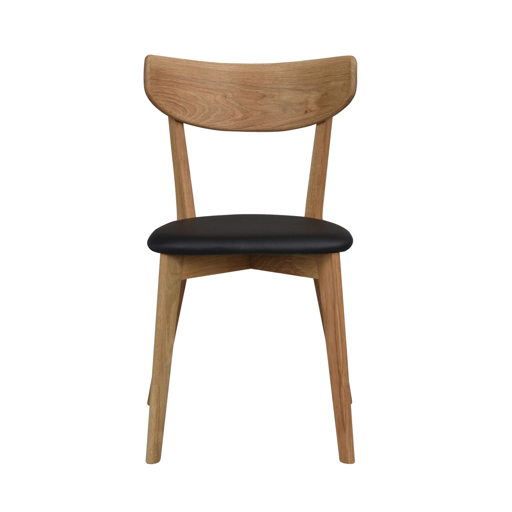 Rowico Home - Ami stol lackad ek/svart konstläder