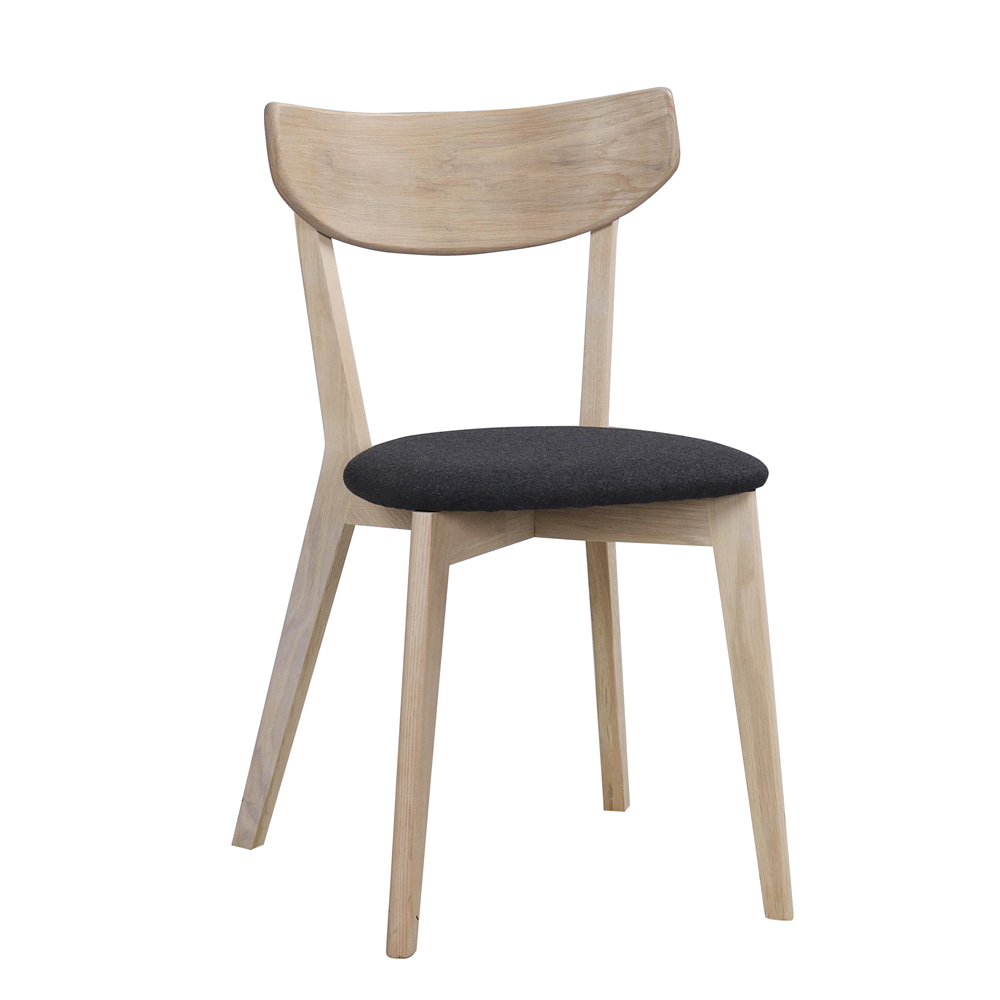 Rowico Home - Ami stol vitpigmenterad ek/Grå filt