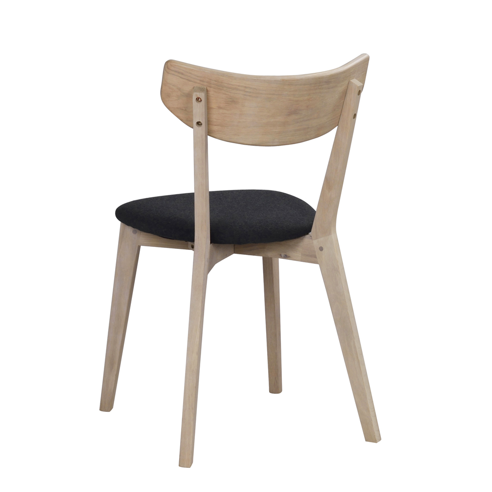 Rowico - Ami stol vitpigmenterad ek/Grå filt