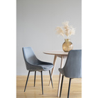 Rowico Home - Sierra stol blå sammet/svarta metall ben