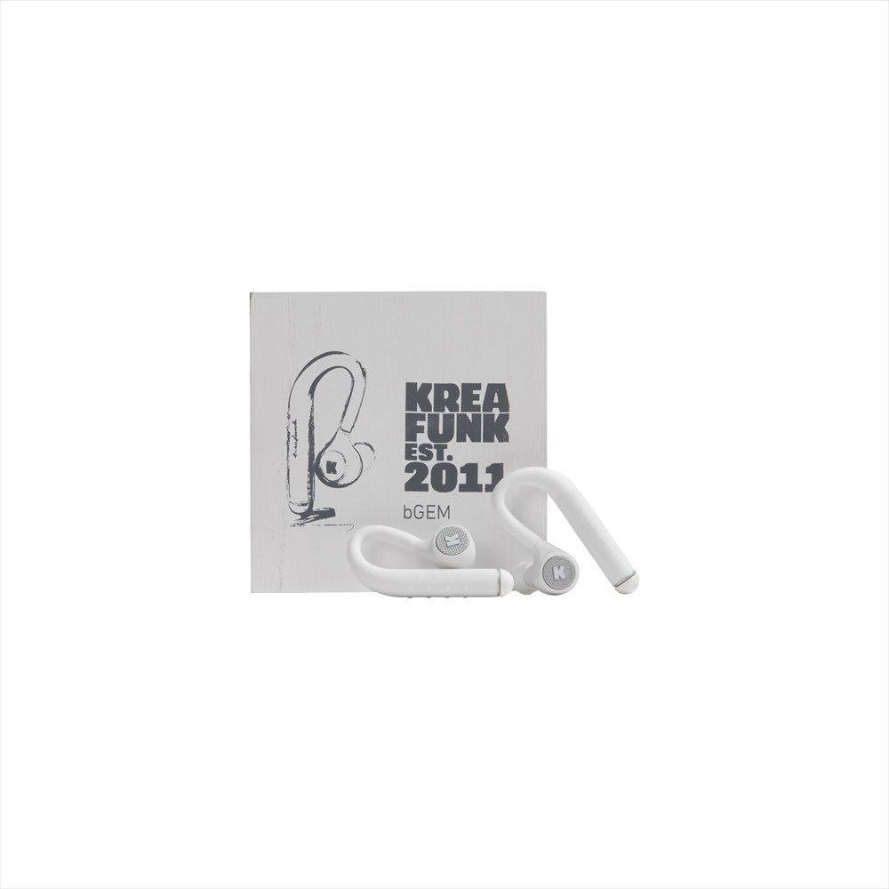 Kreafunk - bGEM, White edition, In ear hörlurar, Bluetooth