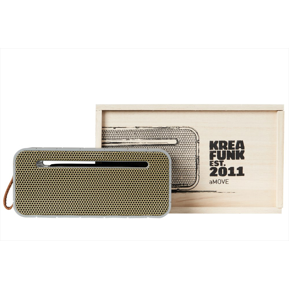 Kreafunk - aMOVE, cool grey, with gold front, Bluetooth-högtalare
