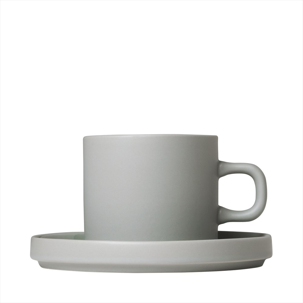 Blomus - MIO,Set med 2 kaffemuggar & fat, 4 pcs.  Mirage Grey