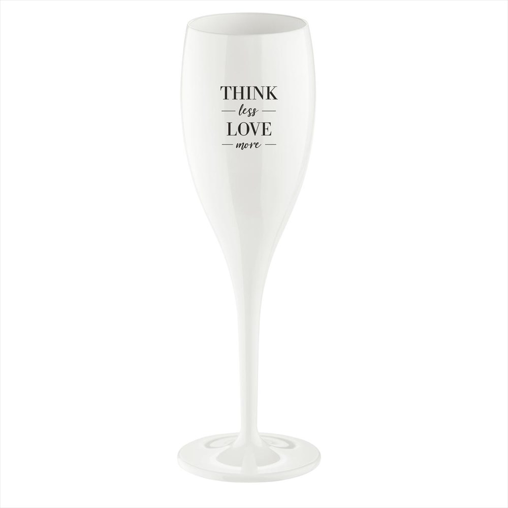 Koziol - CHEERS Think Less Love More, Champagneglas med print 6-pack 100ml
