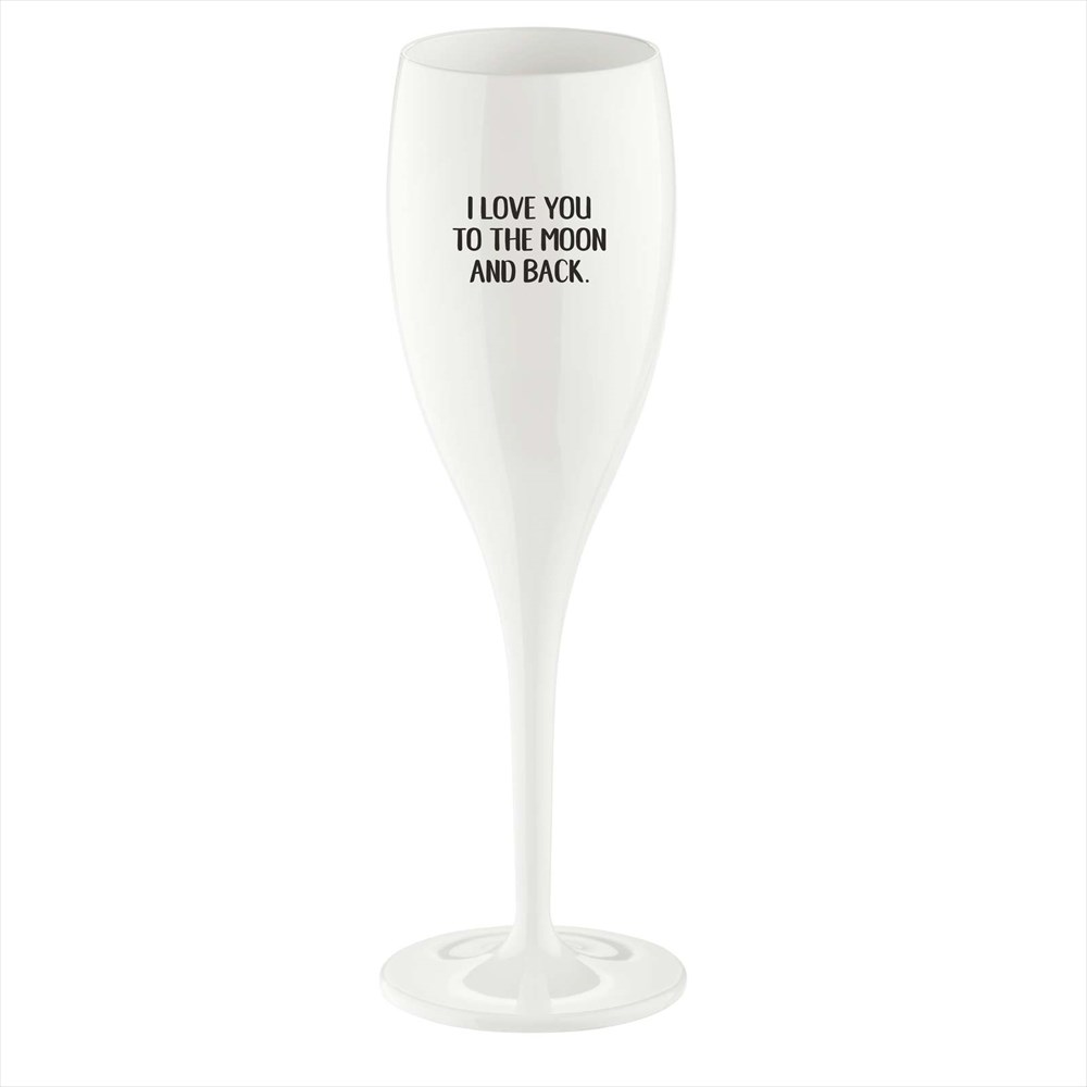 Koziol - Cheers Love You To The Moon, Champagneglas Med Print 6-Pack 100Ml