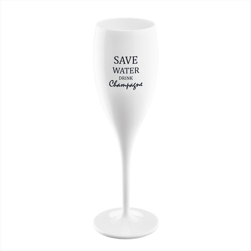 Koziol - CHEERS Save water drink champagne, Champagneglas med print 6-pack