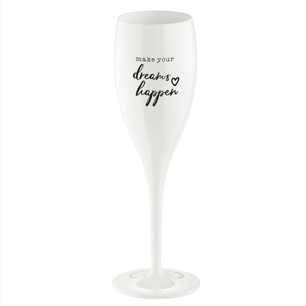 Koziol - Cheers Make Dreams Happen, Champagneglas Med Print 6-Pack 100Ml