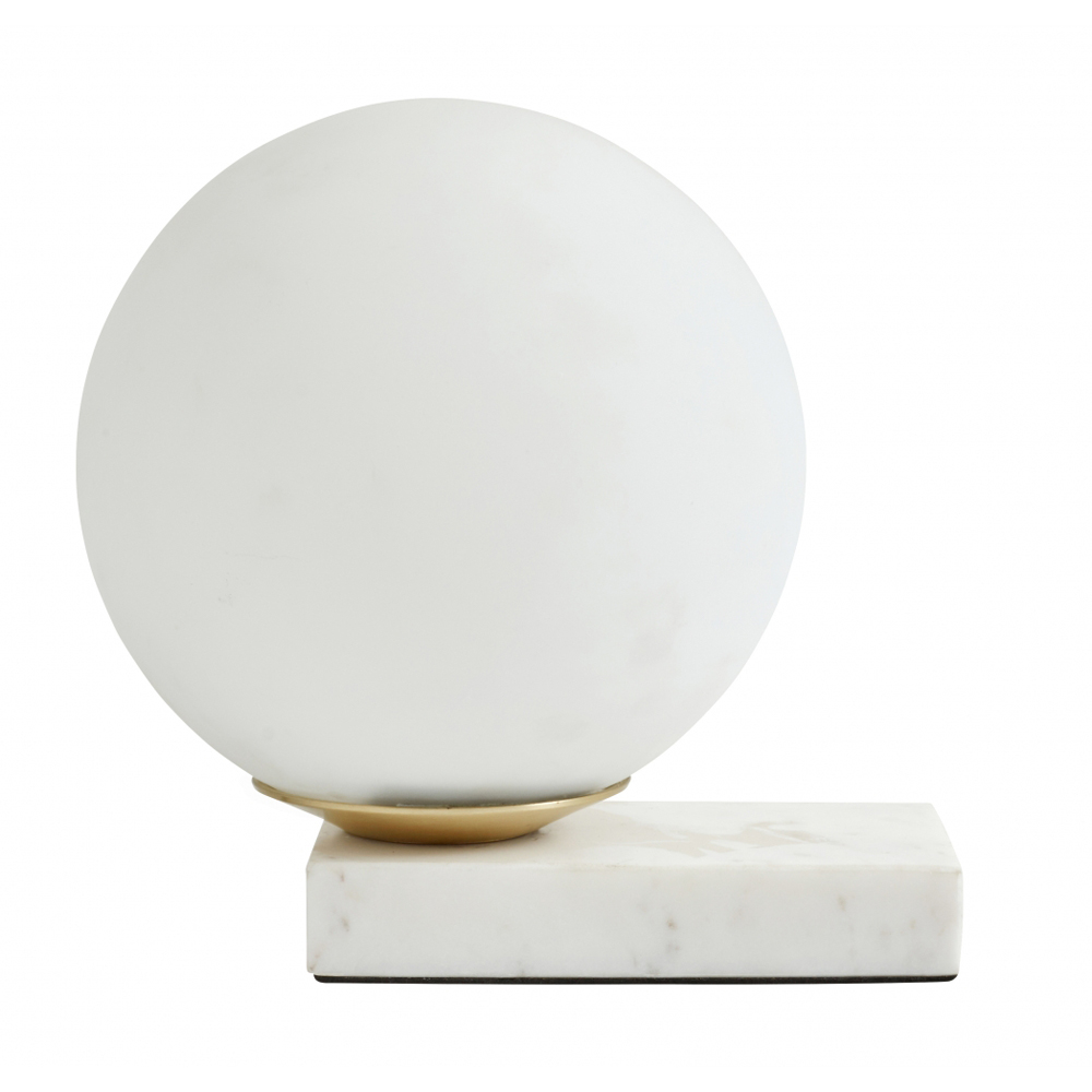Nordal - ENYO table lamp, matt white w/marble