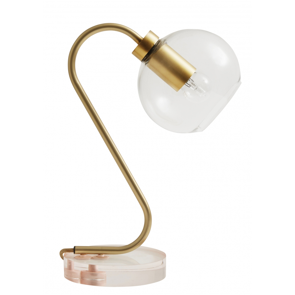 Nordal - CANDY table lamp, rose acrylic/brass