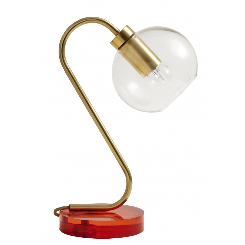 Nordal - CANDY table lamp, orange acrylic/brass