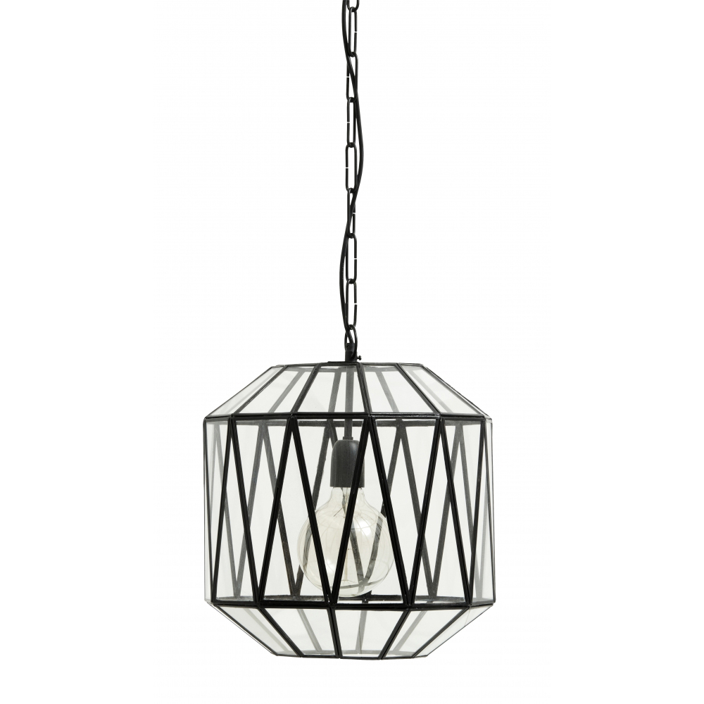 ATE hanging lamp, glass triangles
