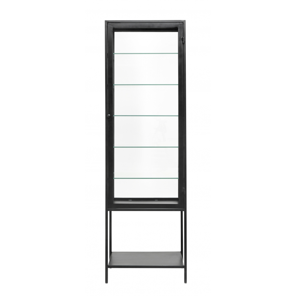 MONDO black cabinet, single, glass back