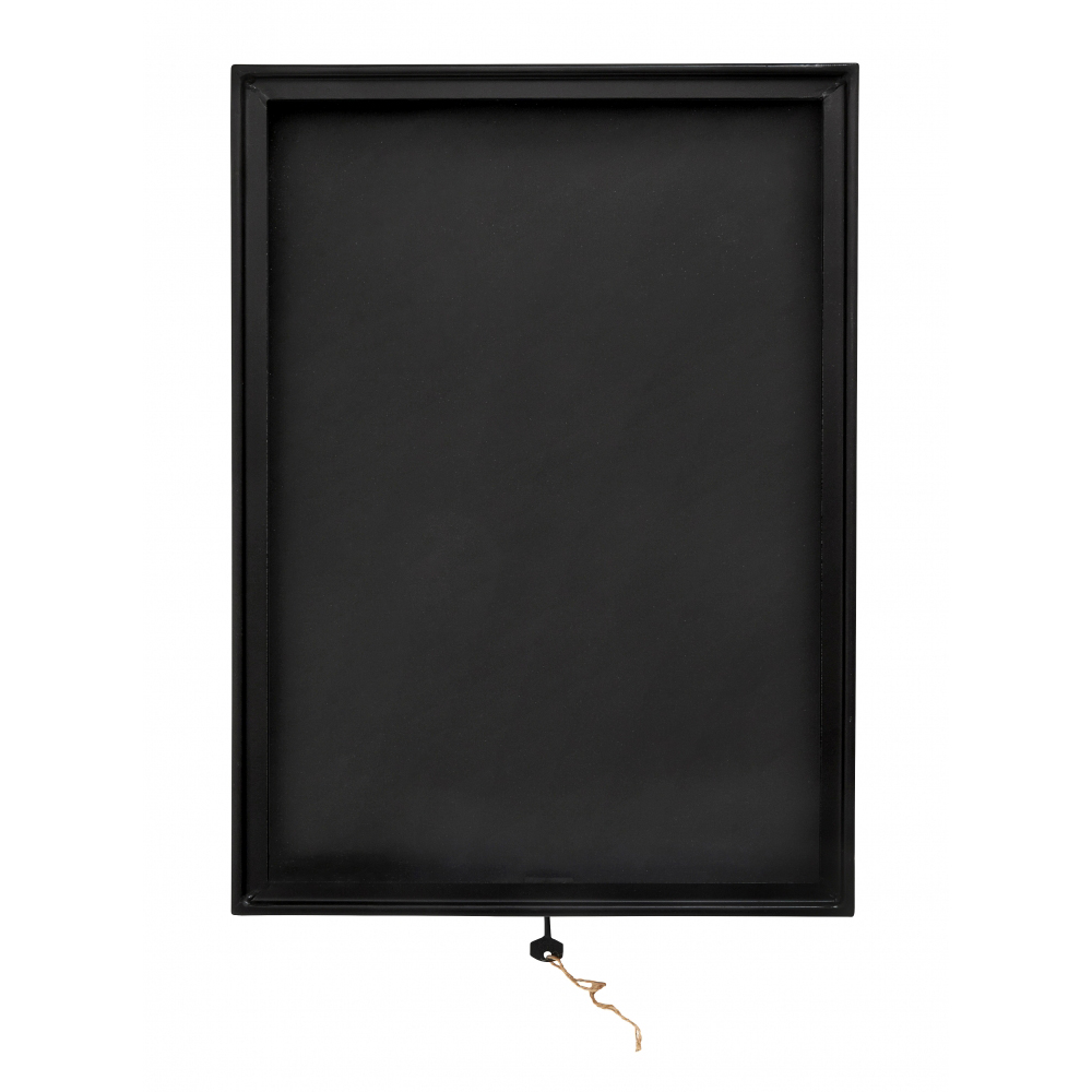 Black square display box, metal/glass