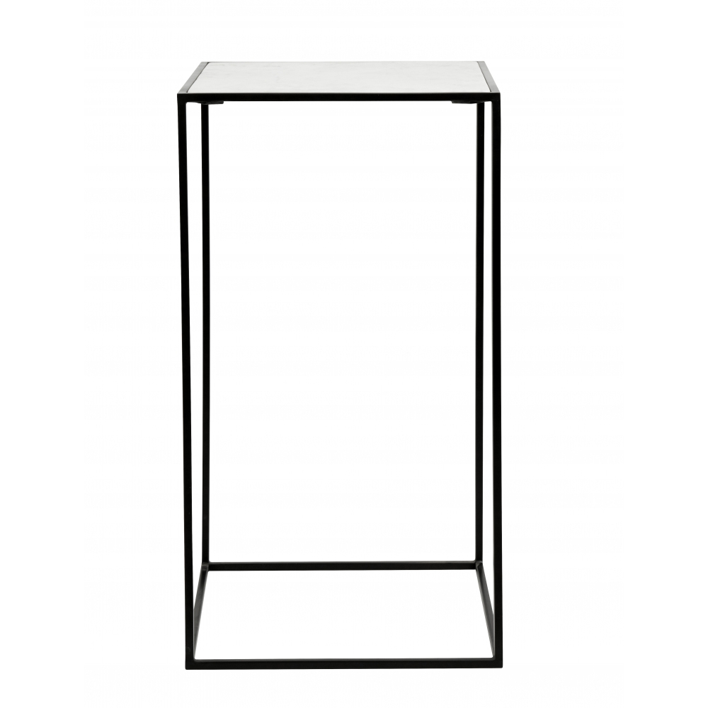 CUBE side table, white marble, L
