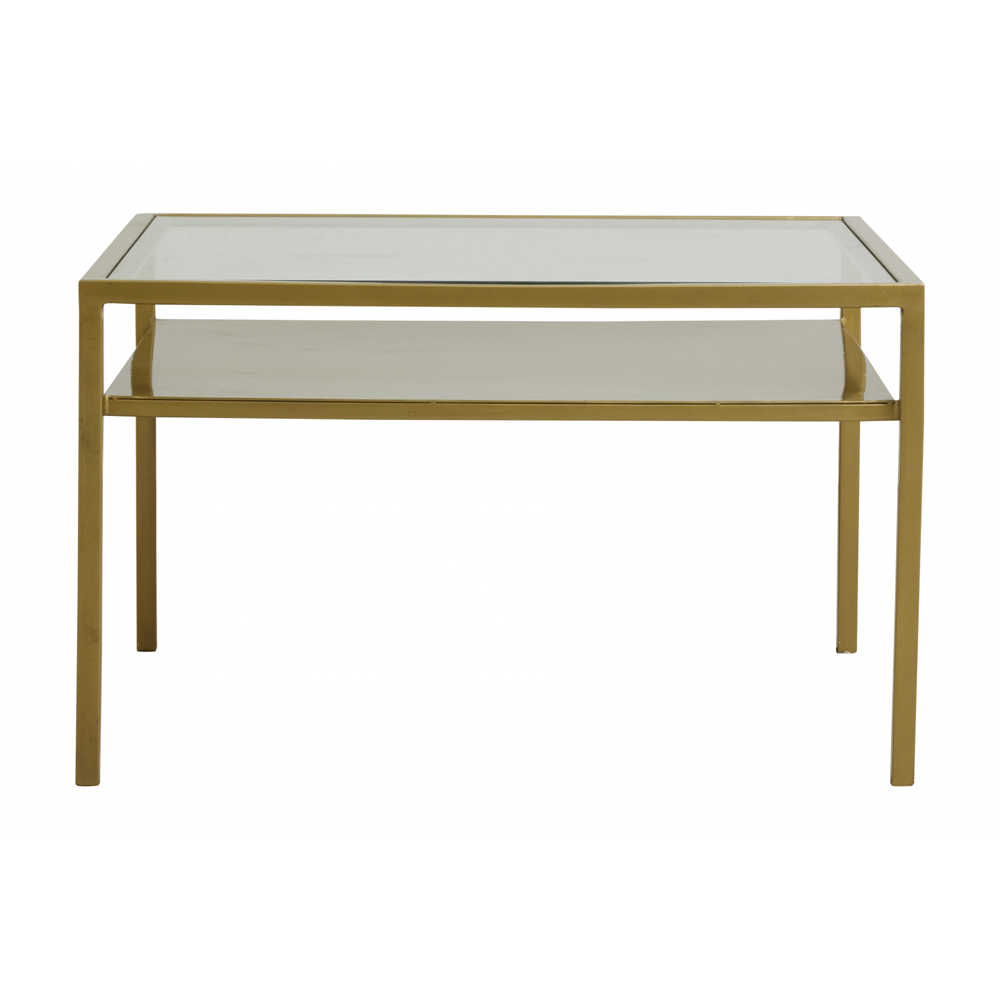 Nordal - ETNE coffee table, golden w/clear glass
