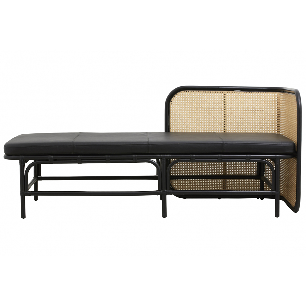 GLOMMA day bed w/black leather mattress