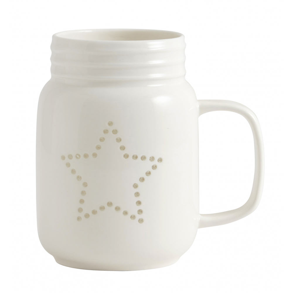 Nordal - Star Mug/Candleholder, White