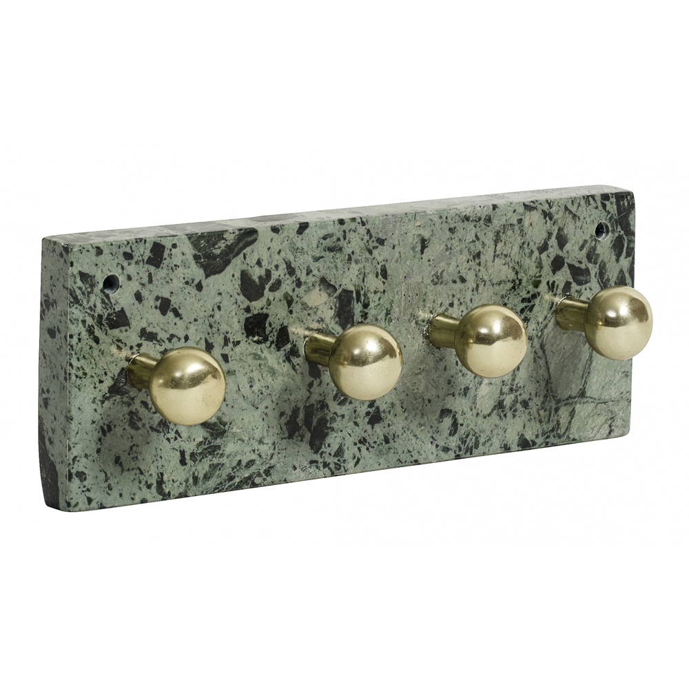 Nordal - Necklace Rack W/Knobs, Dark Green Marble