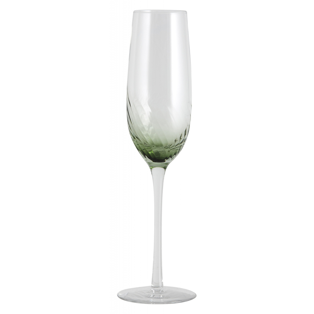 Nordal - Garo Champagne Glass, Green