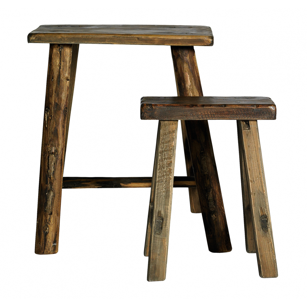 Nordal - ROUGH stool, s/2, wooden