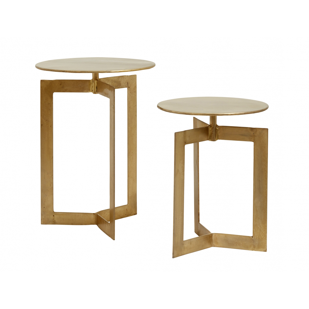 Nordal - NYASA golden side tables, round s/2