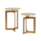 Nordal - Nyasa Golden Side Tables, Round S/2