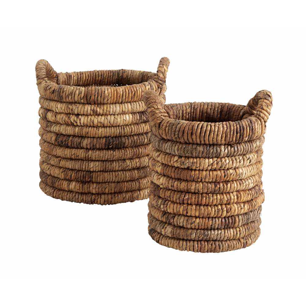 ABACA round baskets, s/2, natural