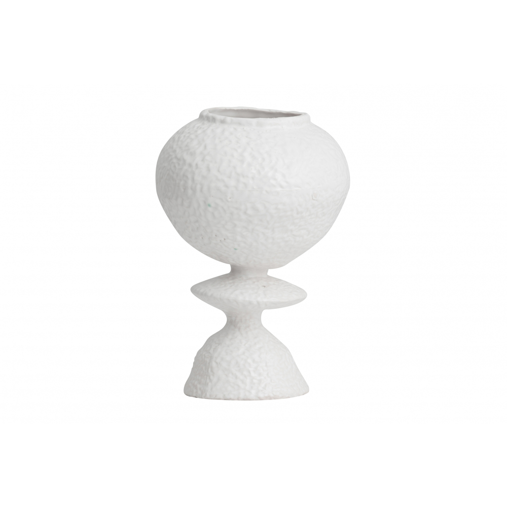 MOYO vase, round shape, white glaze