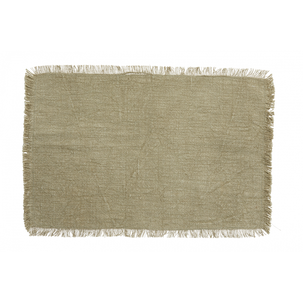 Nordal - Atria Placemat, Dusty Green, Fringes