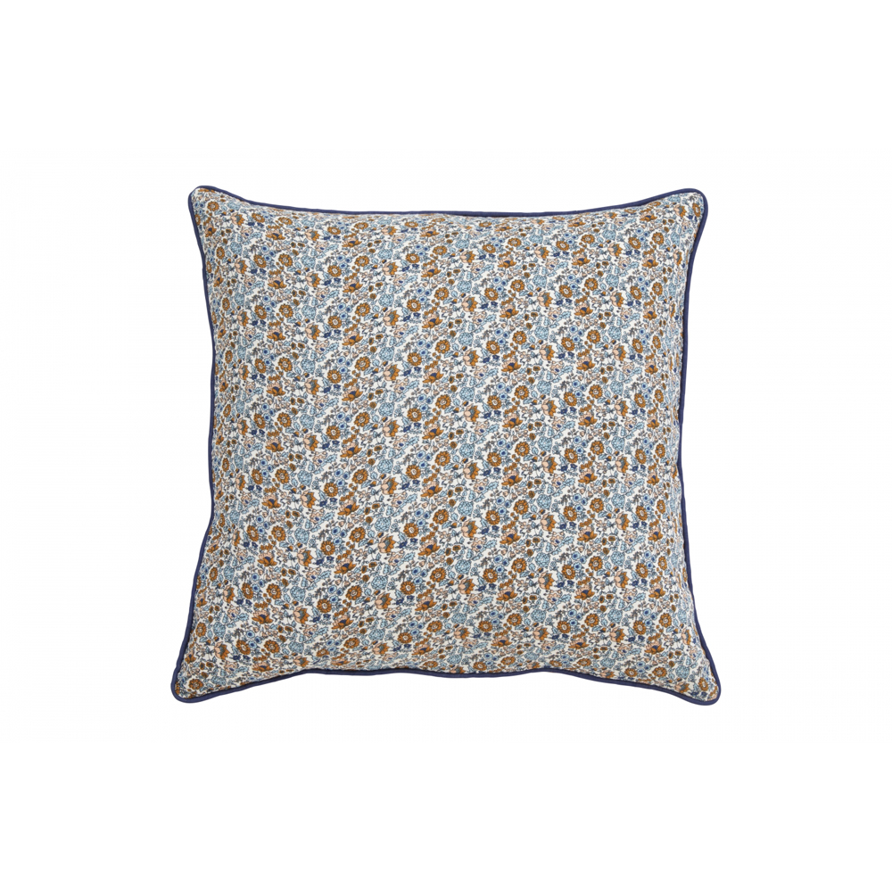 Nordal - Cosmo Cushion Cover, Blue/Brown Flowers